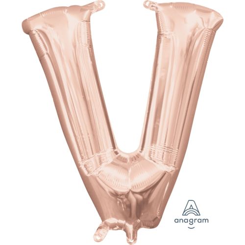 16" Rose Gold Air Fill Letter Balloons-V