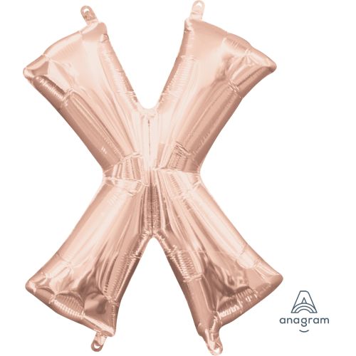 16" Rose Gold Air Fill Letter Balloons-X