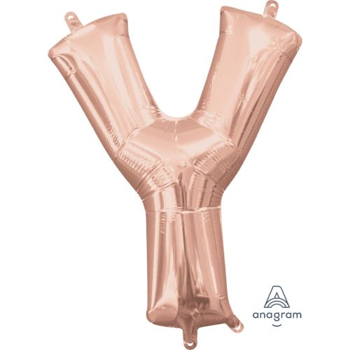 16" Rose Gold Air Fill Letter Balloons-Y