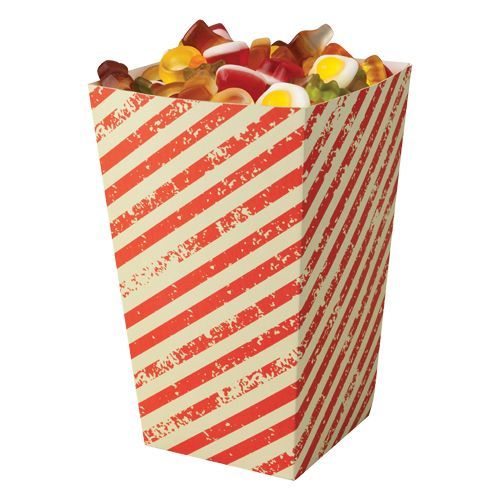 500 x Colpac Large Striped Paperboard Popcorn Cartons 