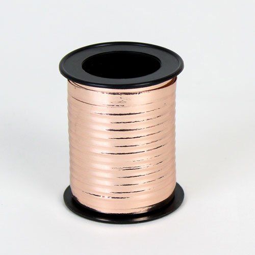 Small 50yds Metallic Rose Gold Curling Ribbon Reels