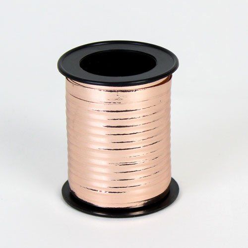 Small 50yds Metallic Rose Gold Curling Ribbon Reels