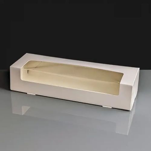 25 x White Window Box for 6 Mince Pies/Tarts With Layer Card Insert