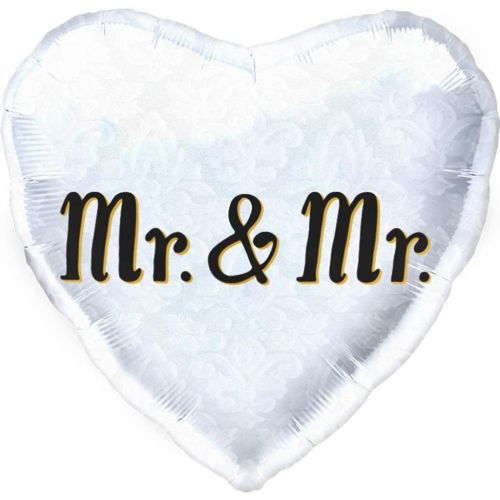 Mr And Mr Heart Shaped Foil Balloon