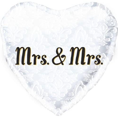 Mrs And Mrs Heart Shaped Foil Balloon