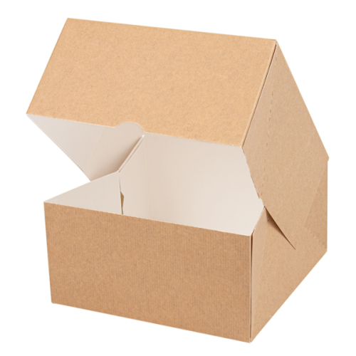 50 x Square Kraft Brown Cake Boxes - Various Sizes