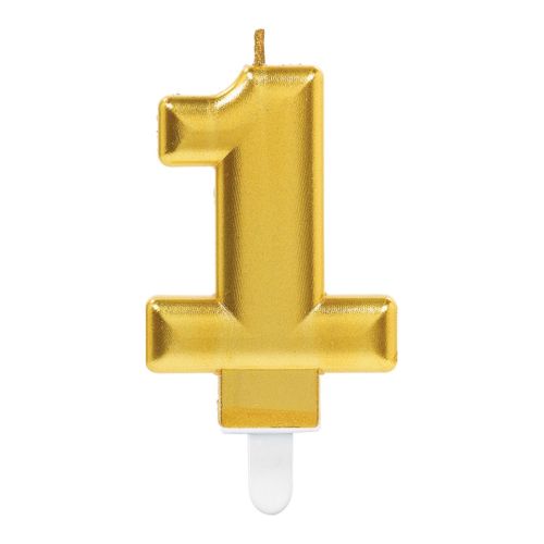 Metallic Gold Number Candle