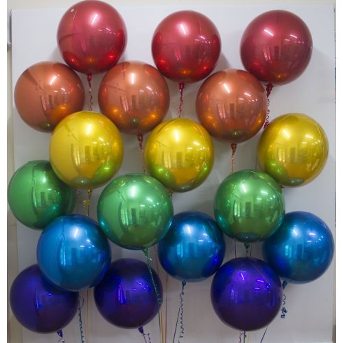 Metallic Solid Colour 3D Orbz Foil Balloons