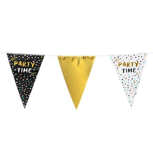 'Party Time' Plastic Pennant Bunting 