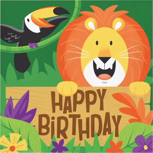 Jungle Safari Happy Birthday Napkins