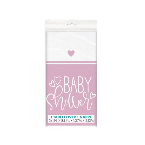 Pink Hearts Baby Shower Tablecover
