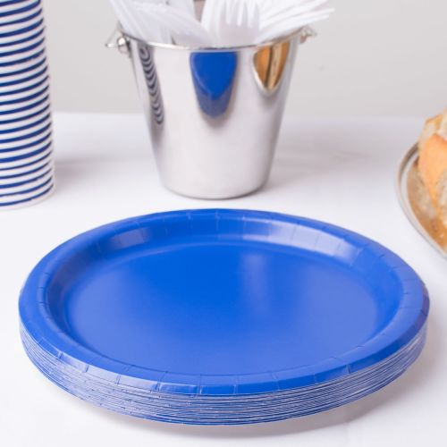 16 x Royal Blue Round Paper Party Plates