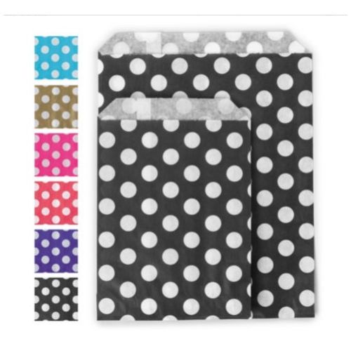 Coloured Polka Dot Paper Counter Bags - Various Colours (Pack of 1000 )