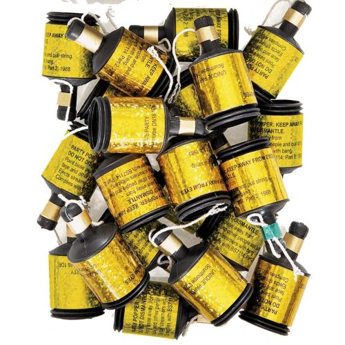 20 x Gold Glitz Confetti Party Poppers