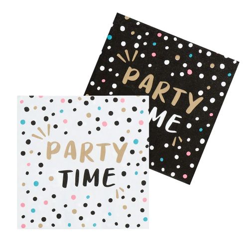 20 x 'Party Time' Paper Lunch Napkin 