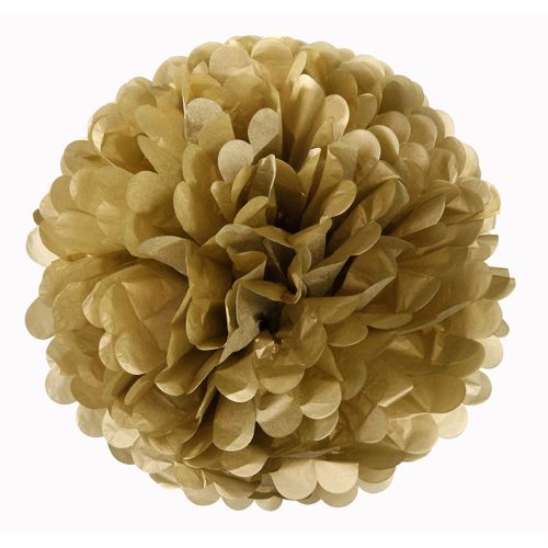 Gold Paper Puff Ball Decoration