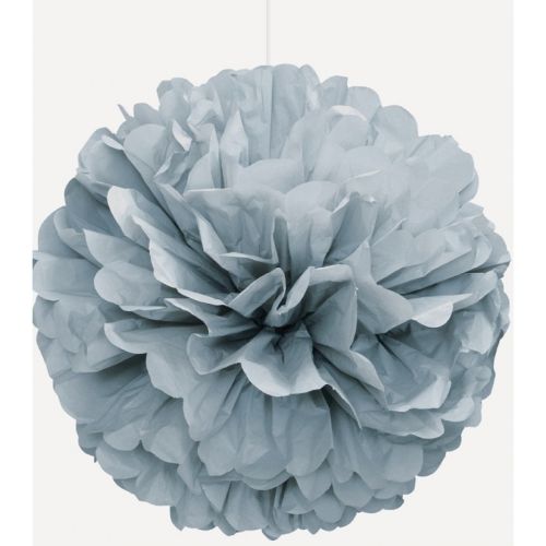 Silver Paper Puff Ball Decoration