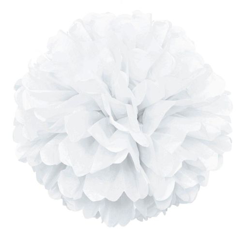 White Paper Puff Ball Decoration