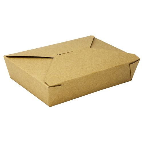 200 x Kraft Card 1400ml #2 Takeaway Food Boxes