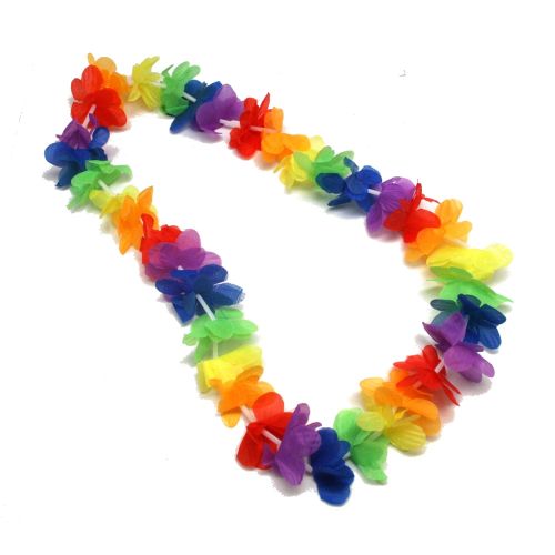 Rainbow Hawaiian Lei Necklace