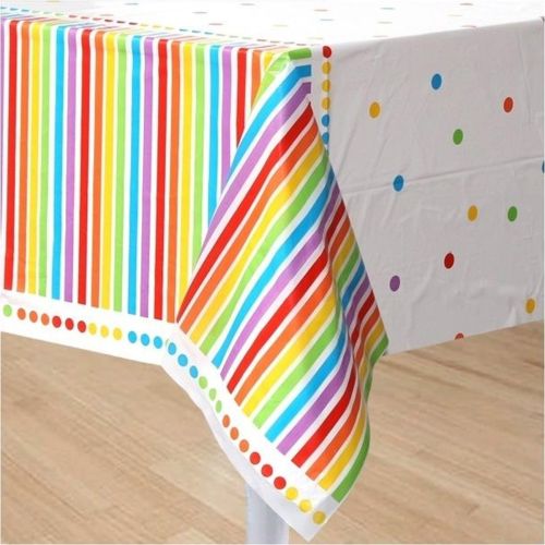 Rainbow Party Rectangular Plastic Tablecover