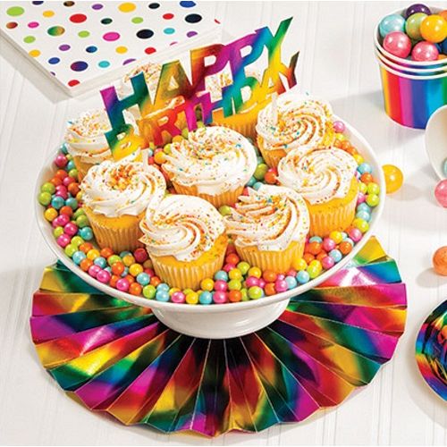 Happy Birthday Rainbow Foil Cake Topper