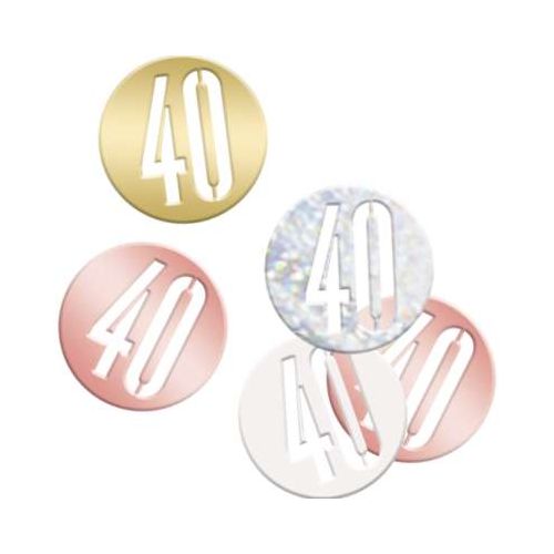 Rose Gold Mix Age 40 Table Confetti