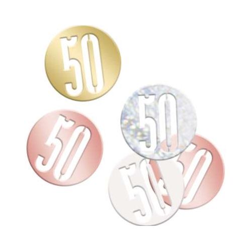 Rose Gold Mix Age 50 Table Confetti