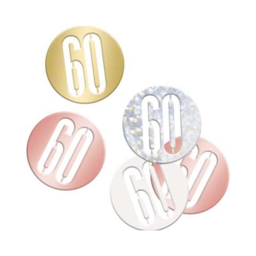 Rose Gold Mix Age 60 Table Confetti