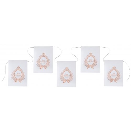 Just Married Rose Gold Paper Bunting
