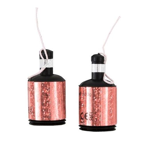 20 x Rose Gold Confetti Party Poppers