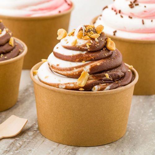 500 x 6oz Kraft Brown Paper Food Tubs
