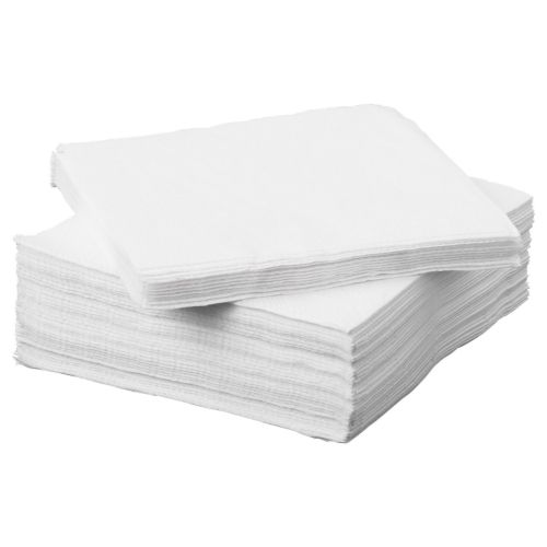 500 x Single Ply 13" White Paper Napkins