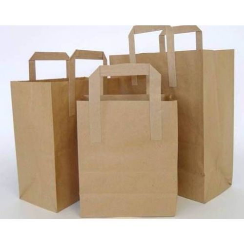 250 x Medium Brown Tape Handle Paper Carrier Bags 
