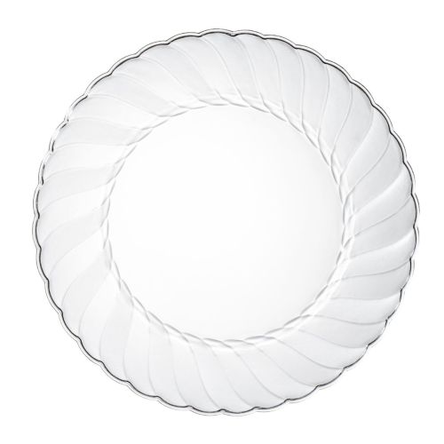 20 x 9" Round Reusable Clear Premium Plastic Plates
