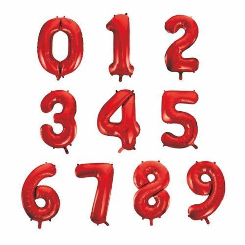 Large 34" Red Foil Number Balloons