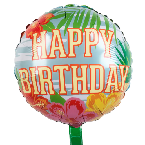 Tropical Paradise Happy Birthday Std Foil Balloon