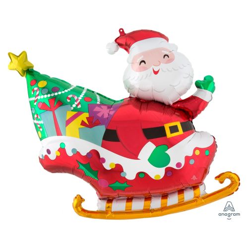 Santa's Sleigh Supershape Foil Balloon