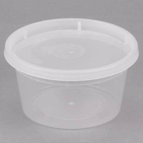8 x 12oz Round Microwaveable Tubs and Lids Retail Pack