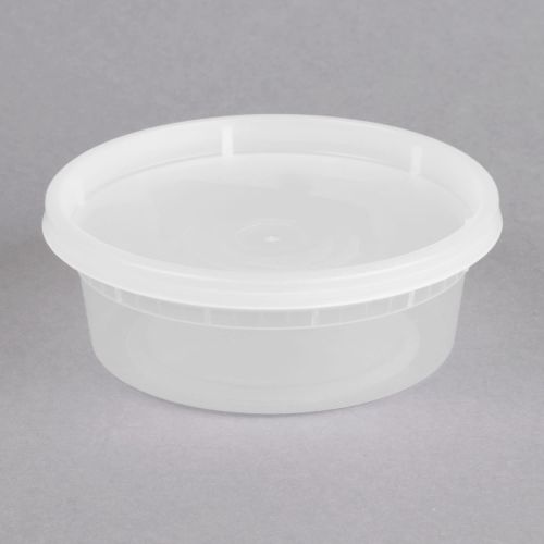 10 x 8oz Round Microwaveable Tubs and Lids Retail Pack