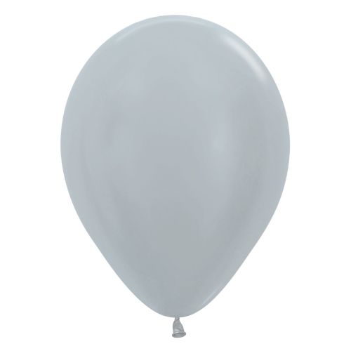 Sempertex 12" Latex Balloons-Silver