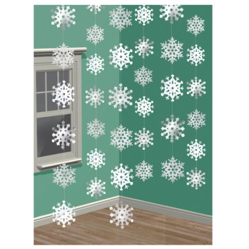 6 Snowflake String Decorations