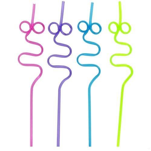 8 Long Squiggle Straws