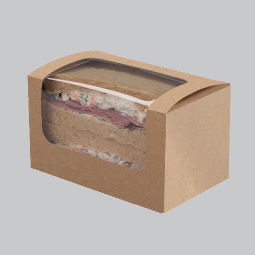 500 x Colpac Biodegradable Kraft Brown Rectangular Cut Sandwich Packs