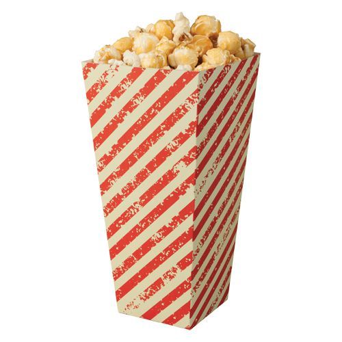 Striped Paperboard Popcorn Cartons - Multiple Sizes