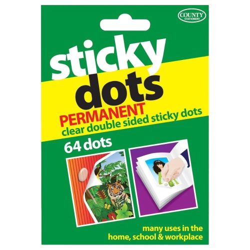 64 x Permanent Clear Sticky Glue Dots