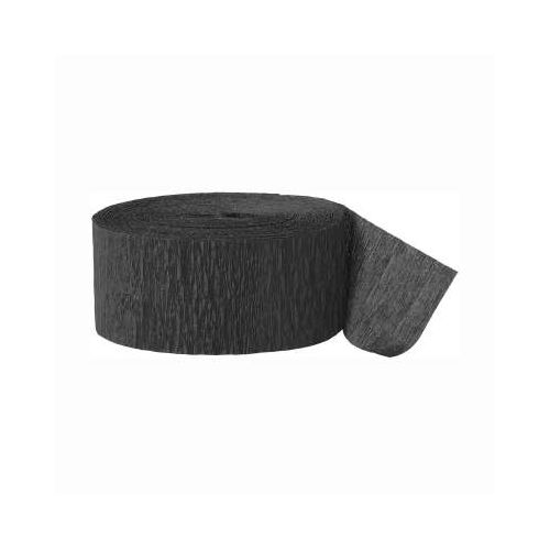 Black Crepe Paper Streamers Roll