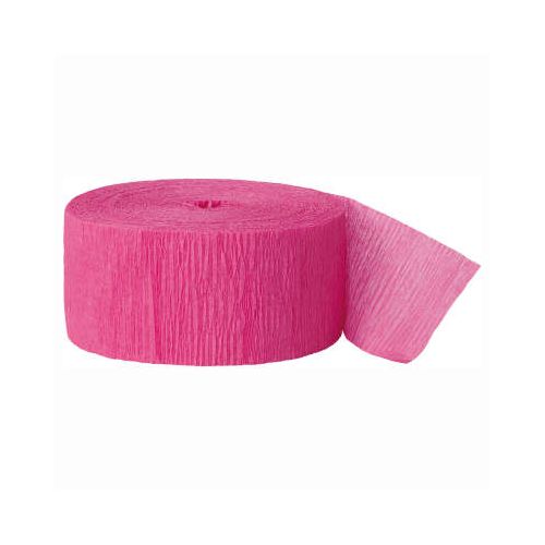 Hot Pink Crepe Paper Streamers Roll