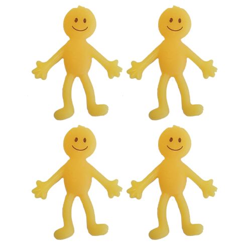 4 Stretchy Smiley Man Toys