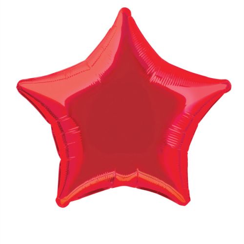 Metallic Red Star Standard Foil Balloons